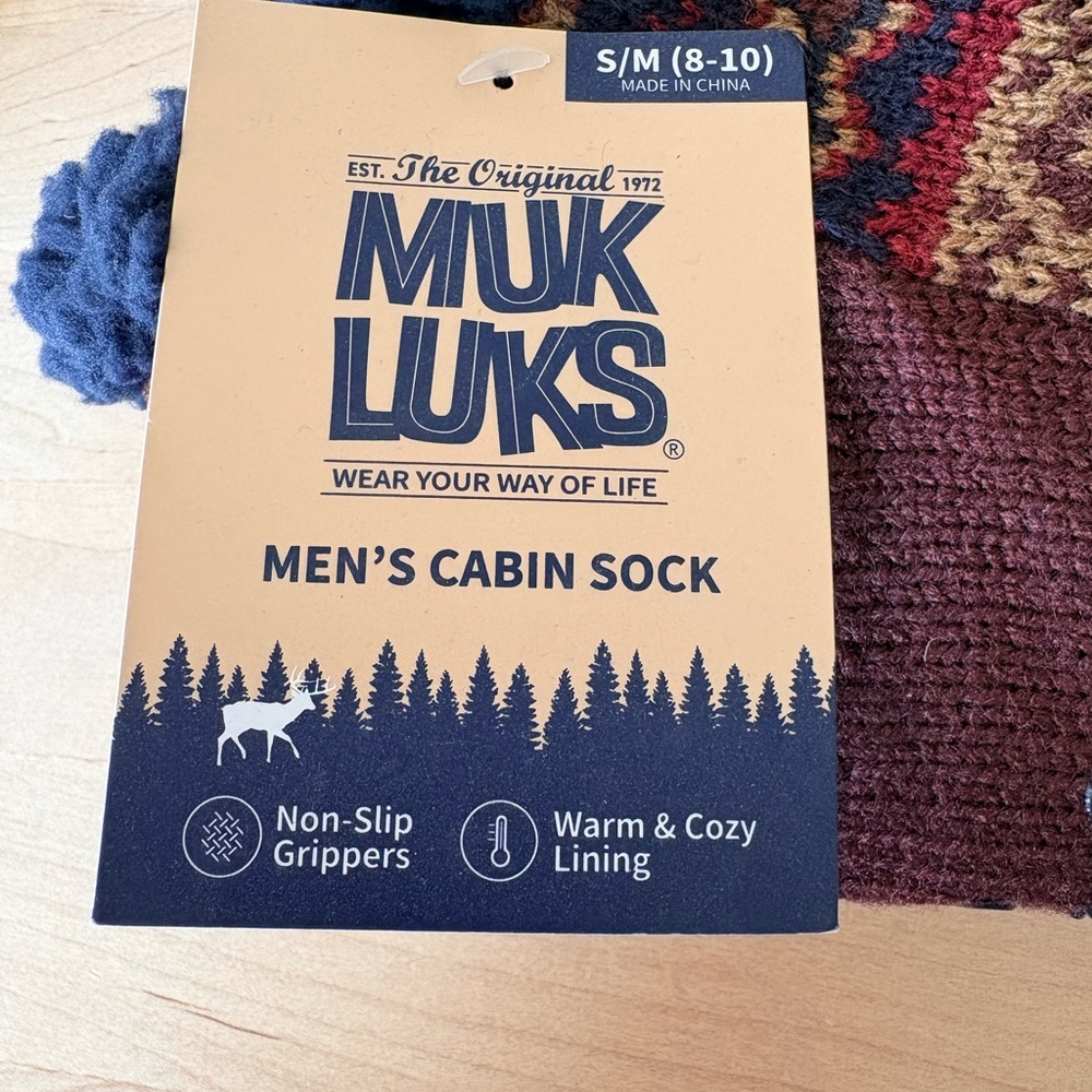Muk Luks Men’s Cabin Socks - size S/M (8-10) - Picture 3 of 4